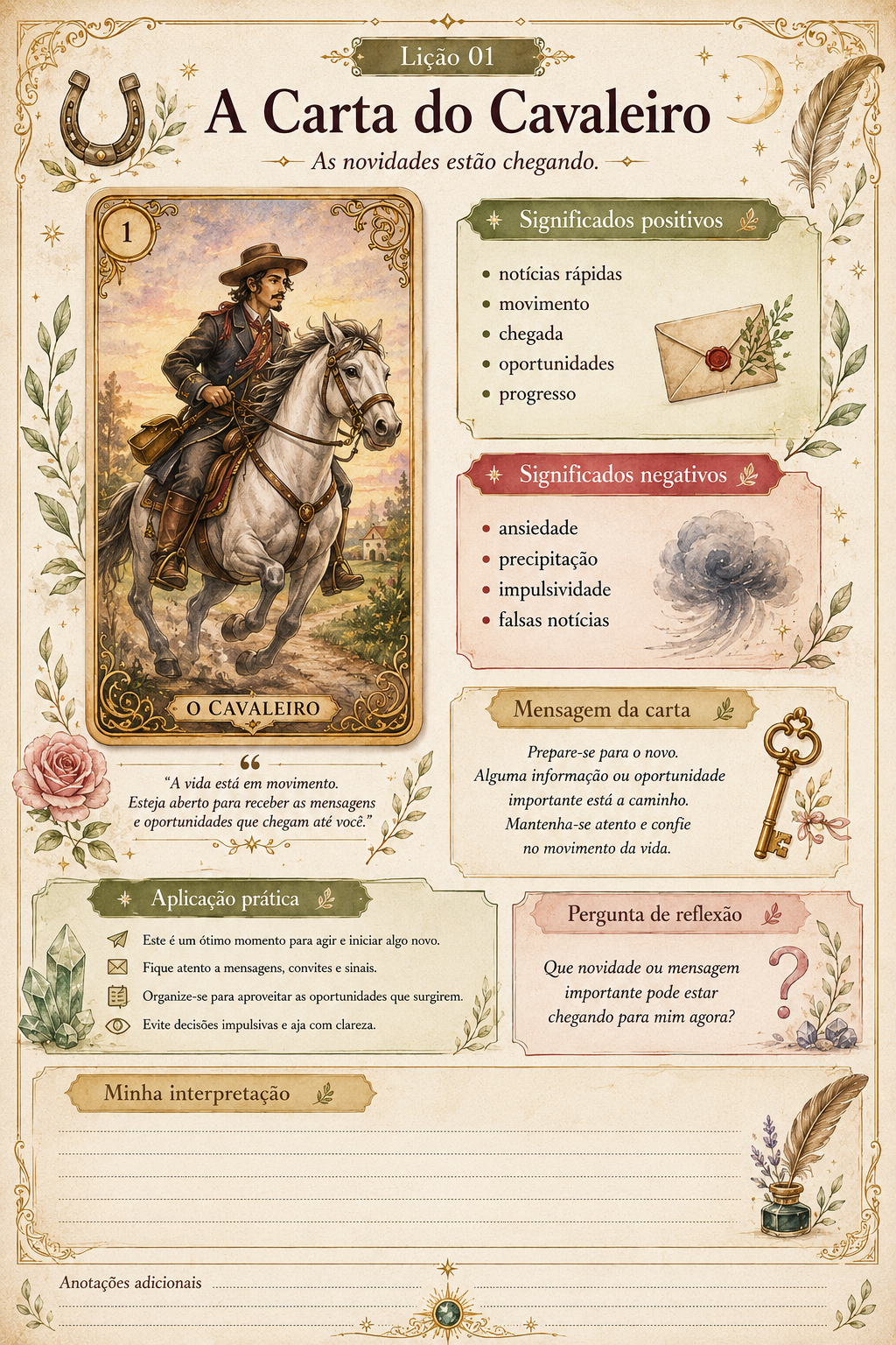 Prévia da lição visual do Baralho Cigano 1