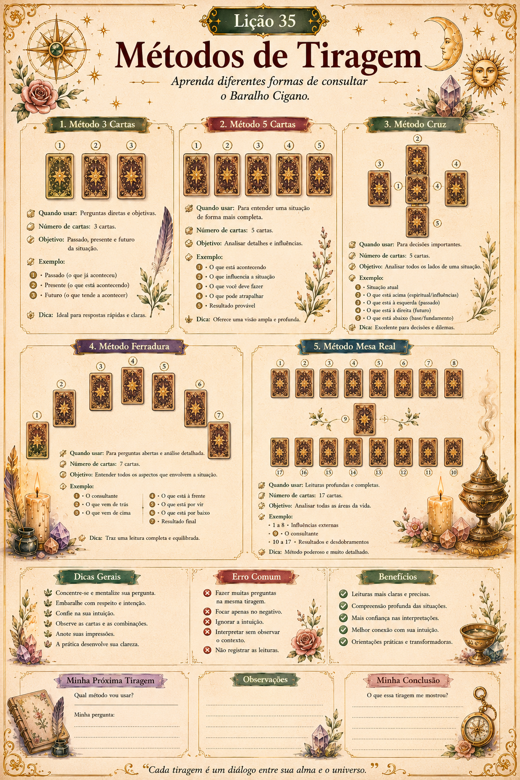 Prévia da lição visual do Baralho Cigano 6